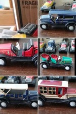 Old Fashion Car Series Vintage Tin Car Set Made In Japan 