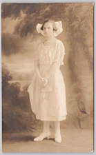 Young Woman Portrait Real Photo Postcard RPPC