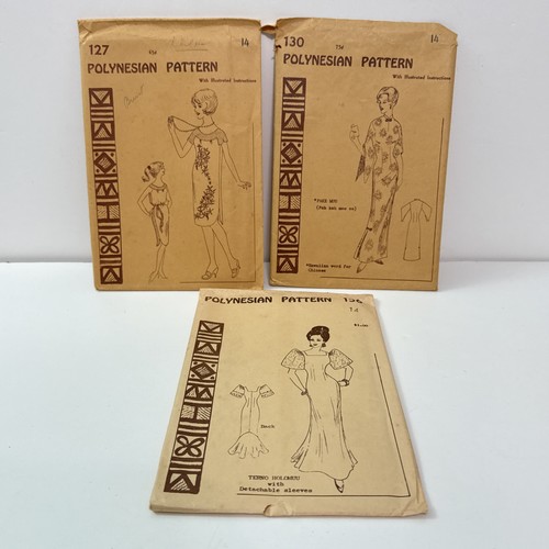 3 OG Vtg Hawaii Polynesian Sewing Patterns-Size 14-Terno Holomuu-Pake ...