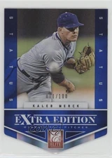 2012 Elite Extra Edition Status Blue Die-Cut /100 Kaleb Merck #86
