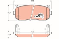 TRW Bremsbelagsatz Scheibenbremse Cotec GDB3203 FüR Clarus Shuma Sephia FJ GC FB