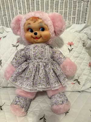 Vintage Rubber Face Plush Happy Bear