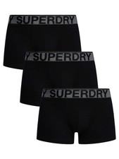Superdry Men's 3 Pack Trunks, Black