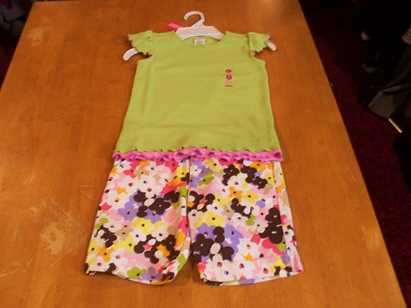 NWT Gymboree Glamour Safari Bermuda Shorts/Island Fun Double Layered Tee-Sz. 6