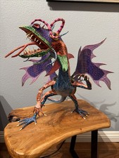 Antonio Joel Garcia Signed Alebrije Purple Winged Turtle Shell Dragon Mythical