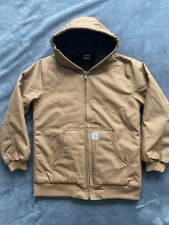 Carhartt Sandstone Active Jacket Quilt Lined Womens Size Small Tan Hooded