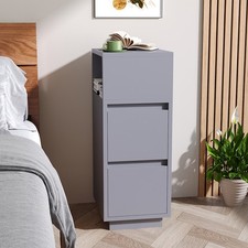 Small Side End Table Slim Narrow Sofa Nightstand Bedside Drawer Storage Cabinet