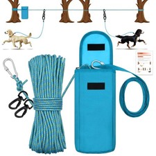 Upgraded Dog Tie Out Cable for Camping, 100FT Portable Trolley System for 2 D...