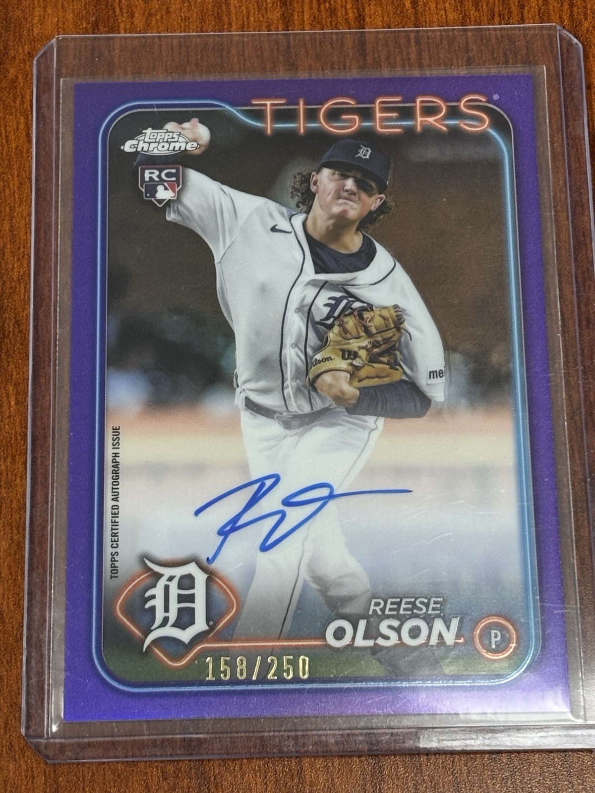 2024 Topps Chrome - Rookie Autographs Reese Olson #RA-RO Purple Refractor /250