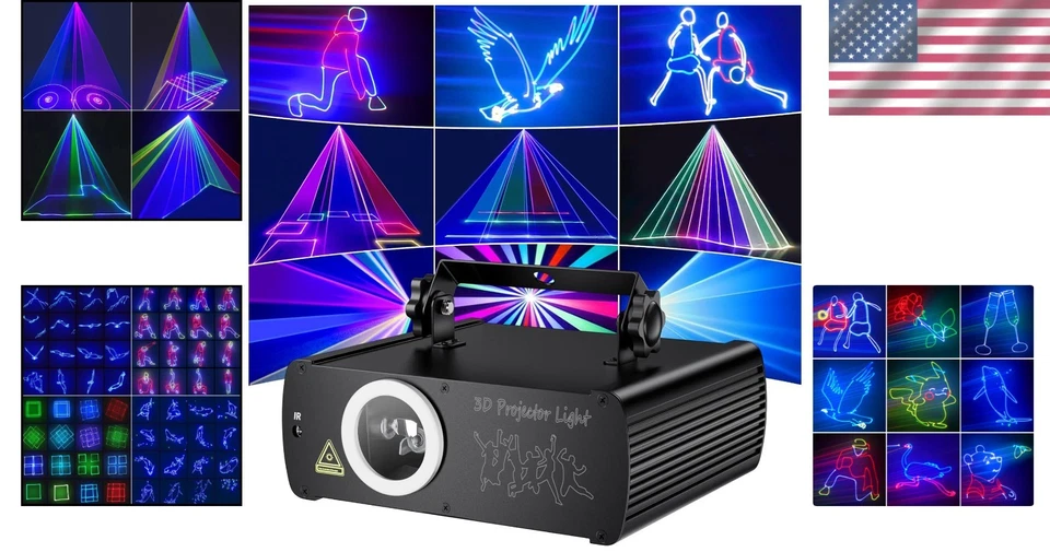 Proyector de espectáculos de animación RGB luces láser DJ Foto 2 de 4