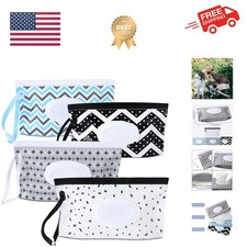 4 Pack Baby Wipe Dispenser, Portable Refillable Wipe Holder, Baby Wipes Conta...