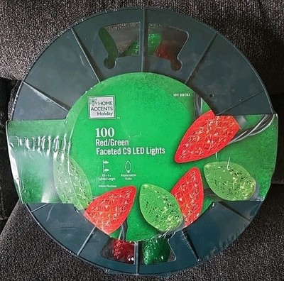 HOME ACCENTS HOLIDAY - 100 CT - LED - RED/GREEN FACETED C9 - 65'