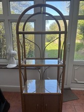 Vintage Bamboo, Rattan Retro Shelving Unit, Boho Style, 62cm W, 164cm H, 39cm D