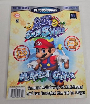 Super Mario Sunshine Strategy Guide Versus Books w/ Poster
