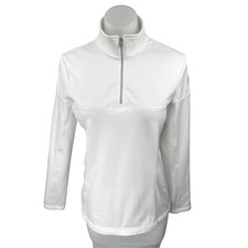 Spyder Women's White Therma Stretch Long Sleeve 1/4 Zip Fleece Sweatshirt Top 8