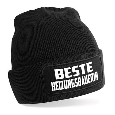 Beanie Mütze mit Spruch BESTE HEIZUNGSBAUERIN   Strickmütze Geschenkidee