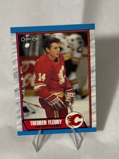 1989 O-PEE-CHEE #232 THEO FLEURY ROOKIE CARD CALGARY FLAMES. rookie card picture