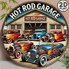 Tin Metal Sign Hot Rod Vintage Classic Hot Rod Garage 8x8