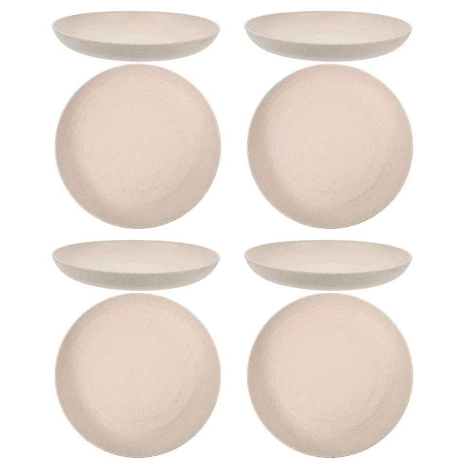 24 Stück tiefe Essteller: Unzerbrechliches Esstellergeschirr aus Weizenstroh, - Bild 4 von 4