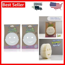 Dye-Free Dual-Sided Sponge Set - Scratch-Free & Odor Resistant Cleaning