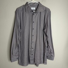 Eton Mens Dress Shirt Size 17 43 Contemporary Fit Purple Button Down Collar