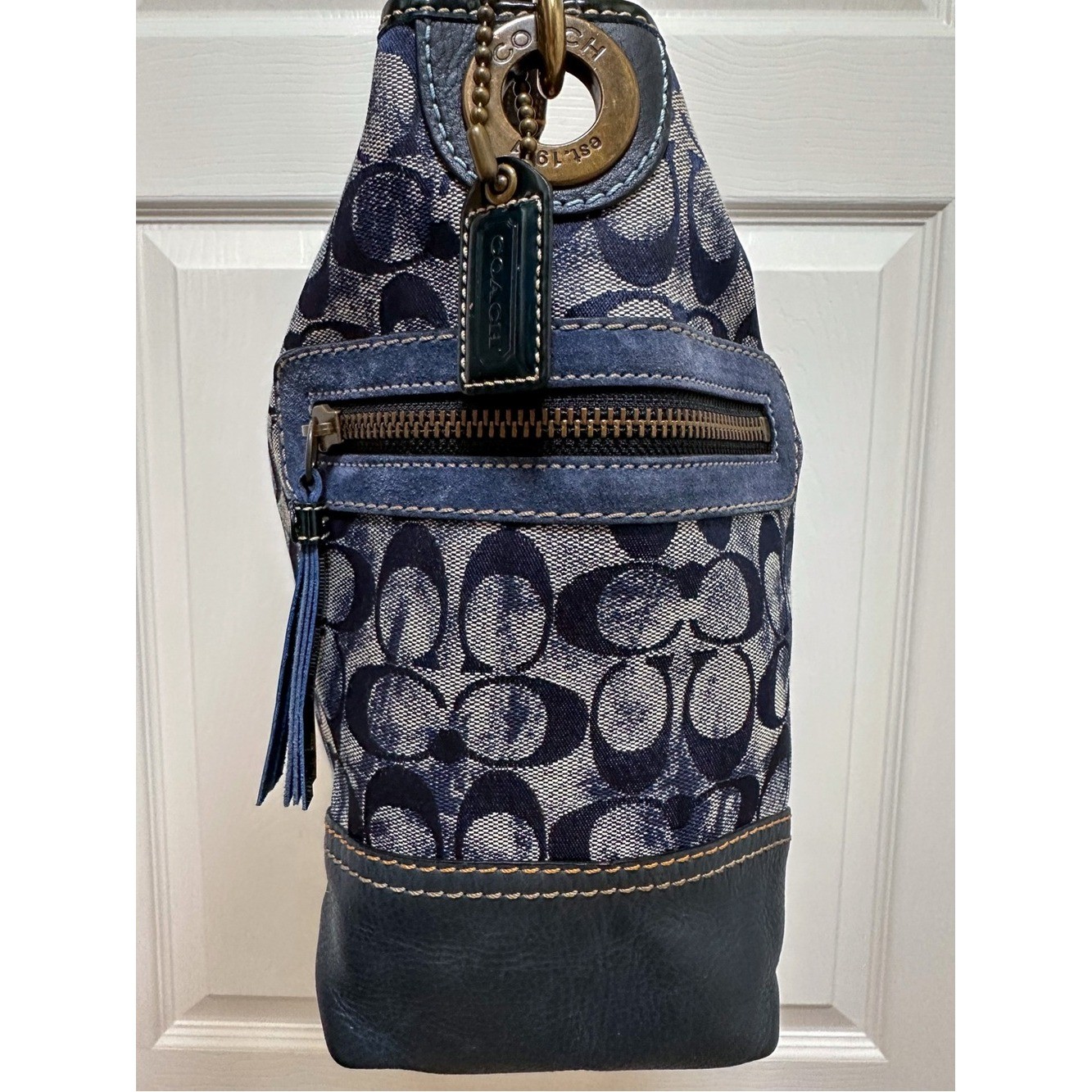 Coach Signature Denim Hobo Shoulder Bag Canvas Navy Y… - Gem