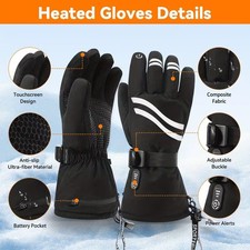 Heated Winter Gloves USB Rechargeable Touchscreen Warm Thermal Gloves
