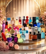 35 Assorted Perfume Spray Bottle Lot, Mixed Fragrance Collection, 3.4 fl oz