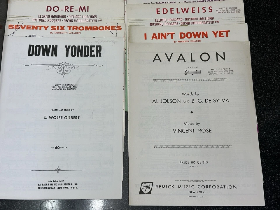 Lote de 14 partituras vintage de jazz de los años 20-60 Rodgers Hammerstein Foto 3 de 3