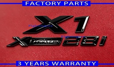 2x Glossy Black For X1+xDrive28i Number Letter Rear Trunk Tailgate Badge Sticker