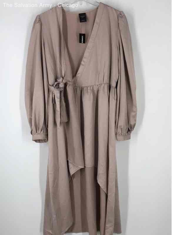 Express Womens Light Purple V-Neck Long Sleeve Hi-Low Wrap Dress Size M/L
