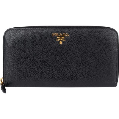 Prada Vitello Grained  Large Zip Around Wallet 1ML506