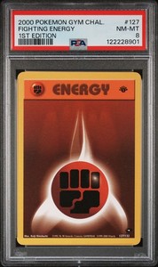 2000 POKEMON GYM CHALLENGE 1ST ED #127 FIGHTING ENERGY PSA 8