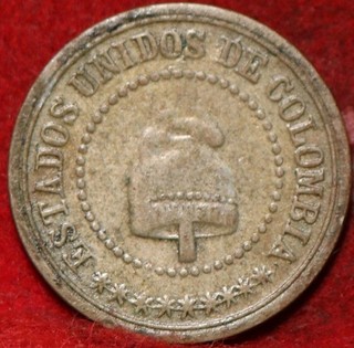 1881 Colombia 2 1/2 Centavos Silver Foreign Coin