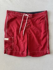 Chaps Swim Board Shorts Trunks Lined Cargo red with Pockets Men's Size L
