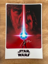 * RIAN JOHNSON * signed 12x18 poster * STAR WARS: THE LAST JEDI * COA *