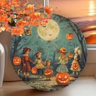 Vintage Halloween Tin Metal Sign Outdoor Wall Art Decor 8x8