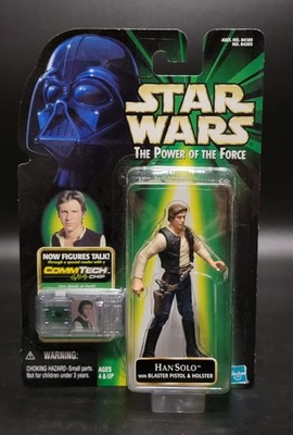 Hasbro Star Wars The Power Of The Force Han Solo W/ CommTech Chip Figure NOC