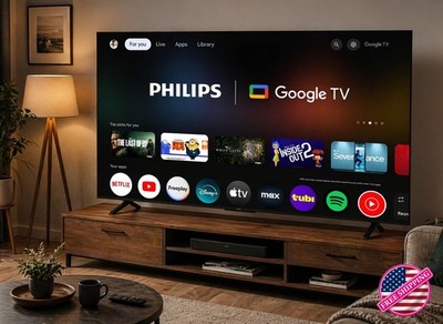 Premium 100'' Class QLED+4K UHD Google Smart TV Video Games Sports Shows Eye Care