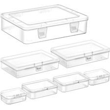 Jutieuo Clear Small Plastic Storage Containers with Lids, 7 Pack