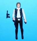 1977 KENNER STAR WARS HAN SOLO WITH SMALL HEAD & ORIGINAL BLASTER !!!