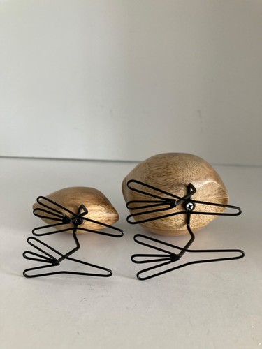Juego de 2 estatuillas de aves estilo MCM de alambre de madera abstractas de alambre de Ikea Fiskelage - Imagen 12 de 14