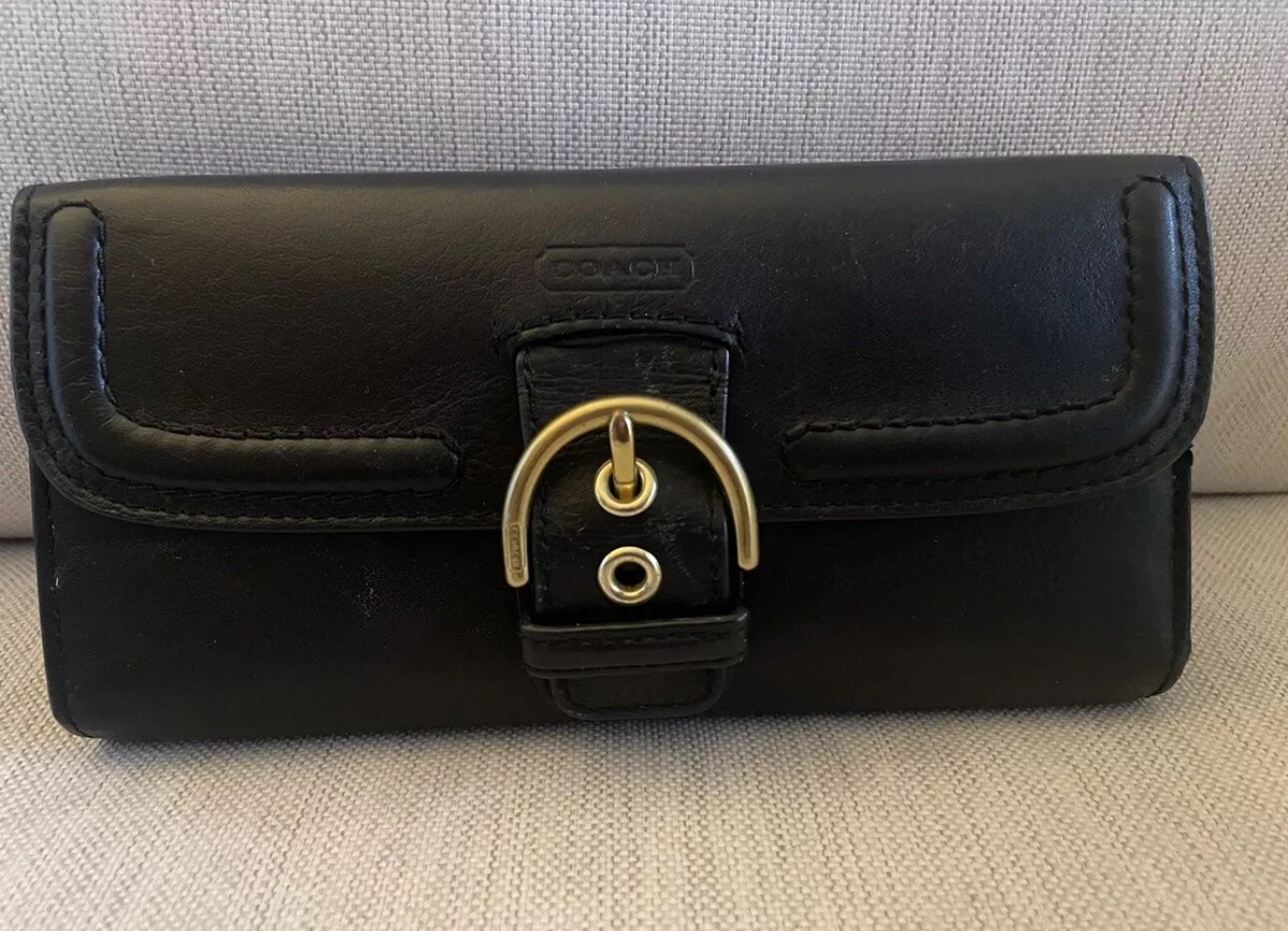 小物 coach soho signature buckle wallet black COACH Wallet Black Leather Trifold Soho Buckle - Clutch | eBay