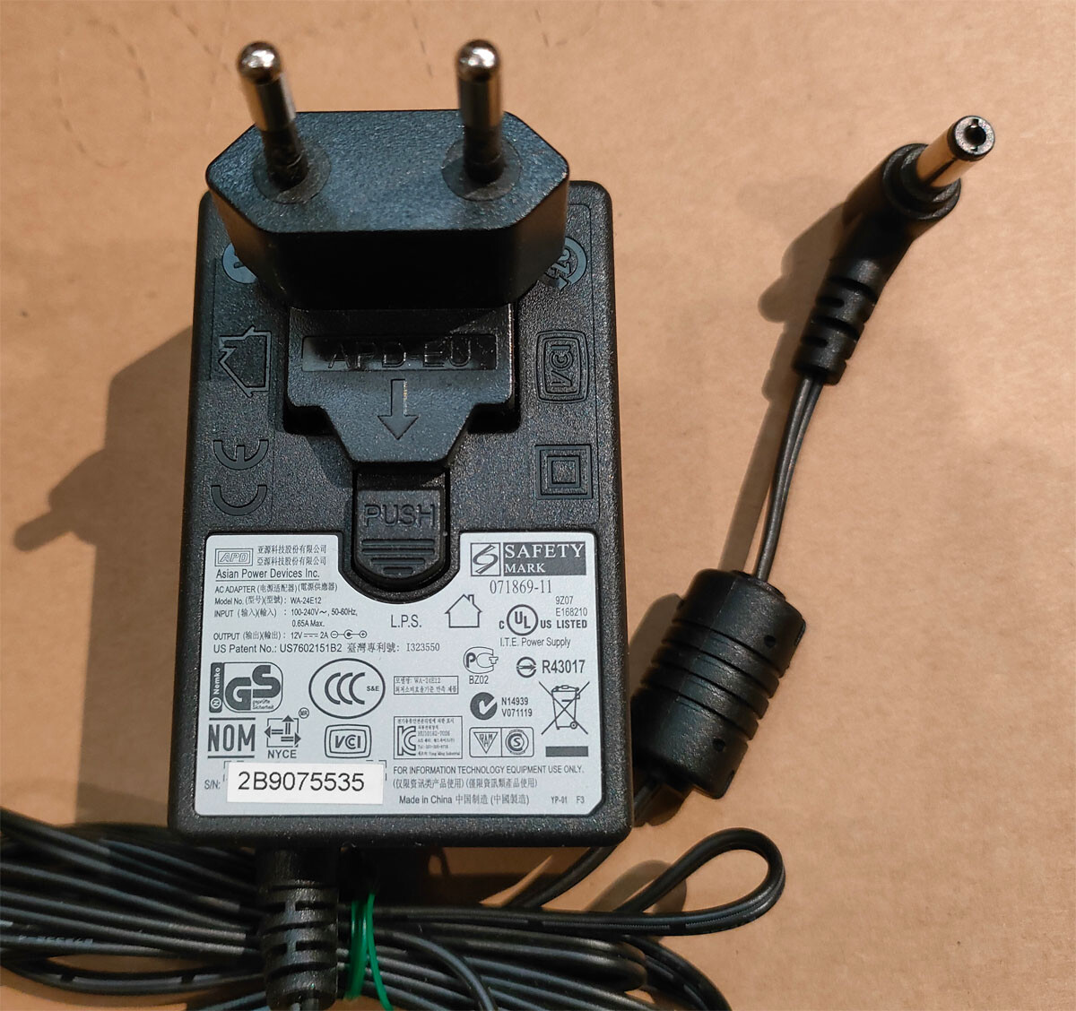 Asian Power Devices Adapter WA24E12 Netzteil 12V 2A Stromkabel Ladekabel eBay