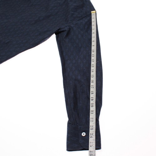 Canali NWT Casual Button Down Shirt Size Medium in Blue Pattern 100% Cotton - Picture 5 of 11