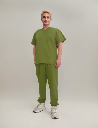 Herren medizinisches Peeling Krankenpflege Uniform Stretch saubere Passform V-Ausschnitt Shirt - Bild 12 von 18