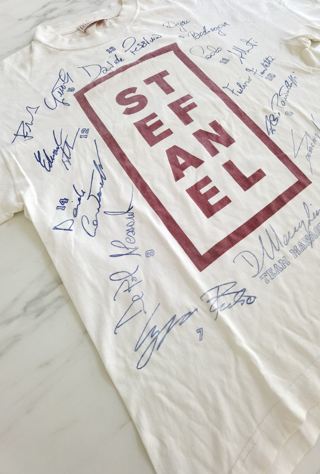 ALTRA Maglietta STEFANEL Olimpia Milano 73° campionato 94 95 autografi tshirt basket
