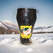 1997 COKE COCA COLA SANTA CHRISTMAS GLASS TUMBLER 20oz 6.75"H