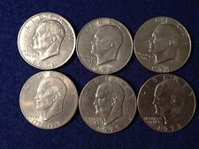 1971 1972 1974 1976 1977 1978 Eisenhower Known as the "IKE SILVER DOLLAR" Coins