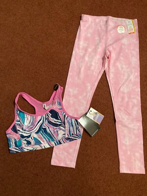 NWT Girls Plus Outfit AVIA Sports Top Capri Leggings Size 10 1/2